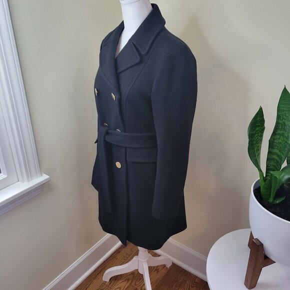 INC Ki Black Double Breasted Belted Trench Coat Jacket Women's Size XS - Picture 3 of 14
